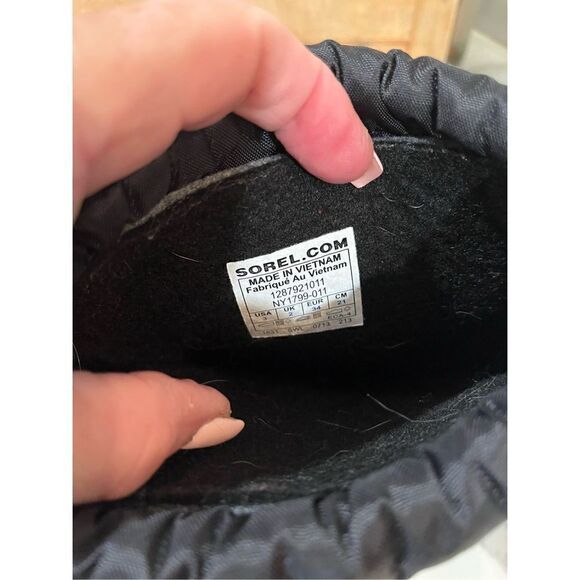 Sorel Youth Unisex Cub Black Insulated Winter Boot Sz 3 Snow - Picture 5 of 10